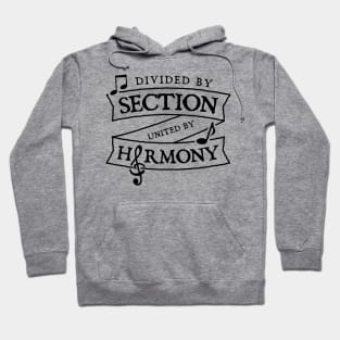 Divided By Section United in Harmony Cool Music Choir or Band Hoodie